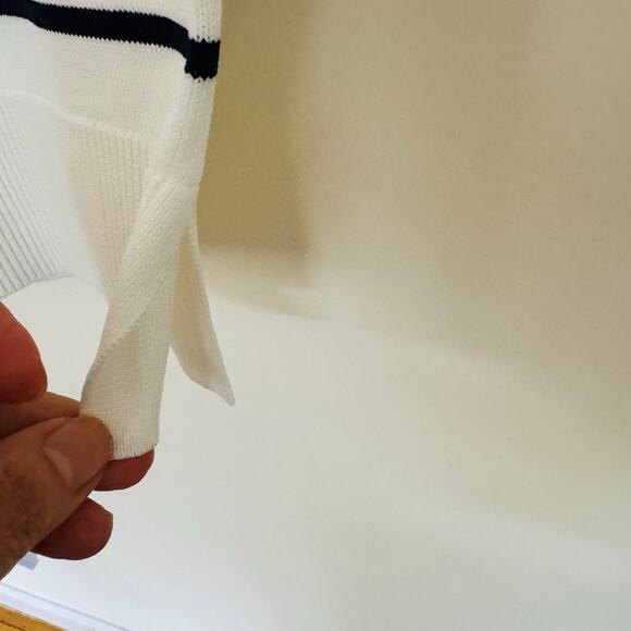 On 34th Macys Women White Navy Nautical Striped Sweater Midi Pencil Skirt XS NEW - Picture 4 of 12